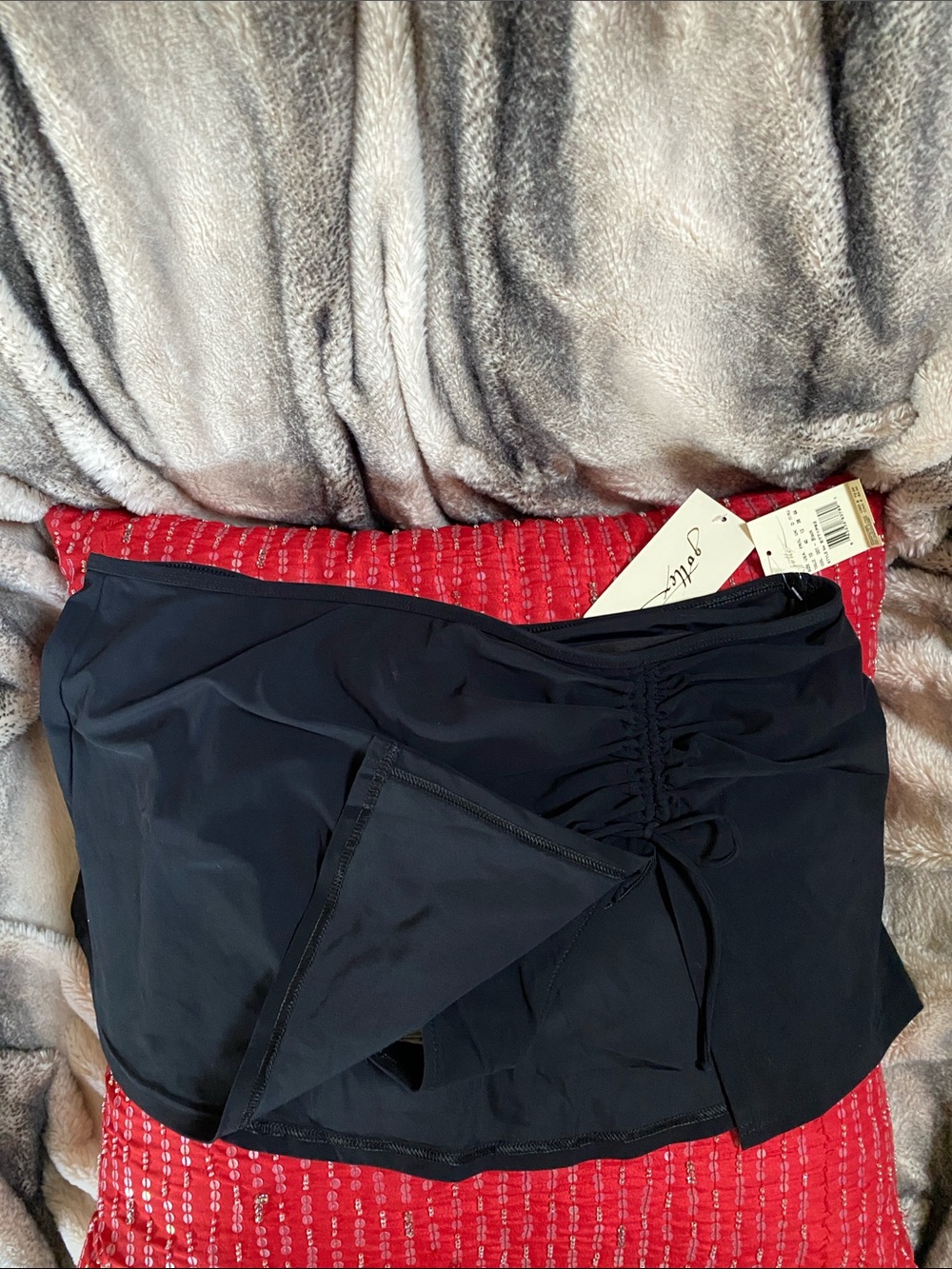 Gottex Black Swimsuit Skirt With Attached Bikini Bottom NWT